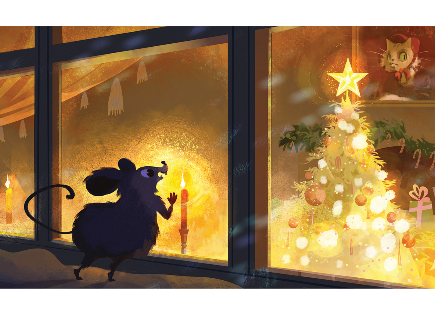 Kitty it's cold outside - 5x7 postcard