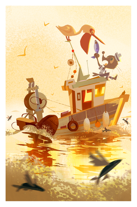 Sailor snacking - 12x18 print