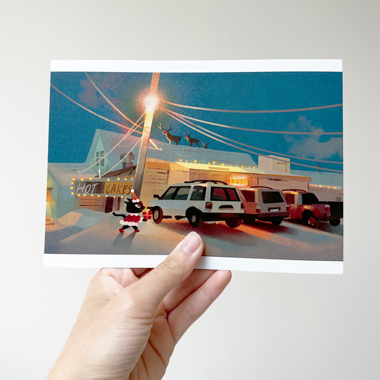Hot cakes cold day - 5x7 postcard