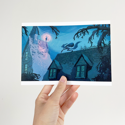 Present thief - 5x7 postcard